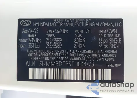 2026 Genesis Gv70 2.5T Advanced из США, поврежденный, VIN 5NMMBDTB5TH038778